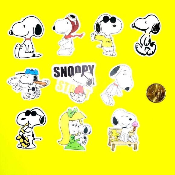 3/$20 Brand New 10x Snoopy Waterproof Stickers #6 - Picture 1 of 1